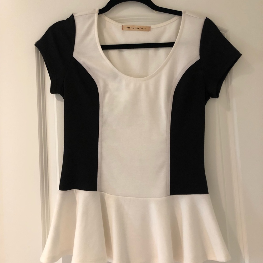 White and black top